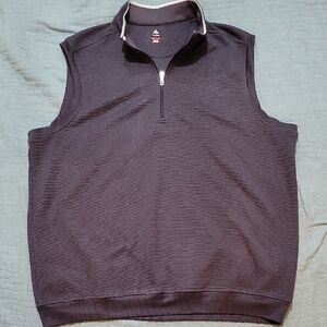 Bolle' Golf Men's Thermal Quarter Zip Pullover Sleeveless Vest, Dark Gray XXL